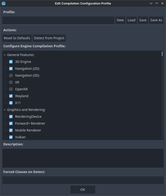Updated features list after using feature detection (example from the 3D platformer demo)