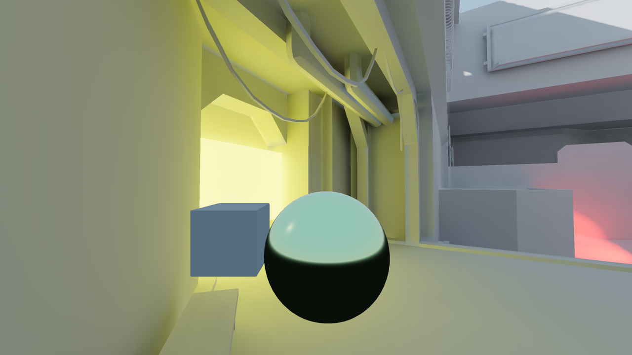 LightmapGI 的实际应用。 这里只烘焙间接光照，但也可以烘焙直接光照。