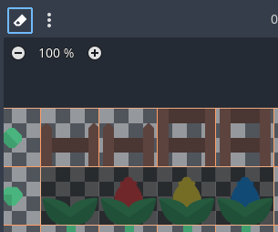 使用橡皮擦工具删除 TileSet 地图集中不需要的图块