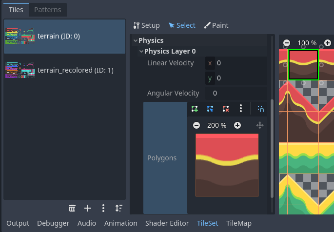 在选择模式下打开碰撞编辑器