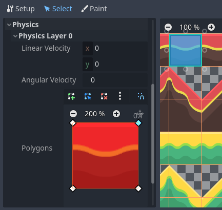 按 :kbd:`F` 键使用默认矩形碰撞形状